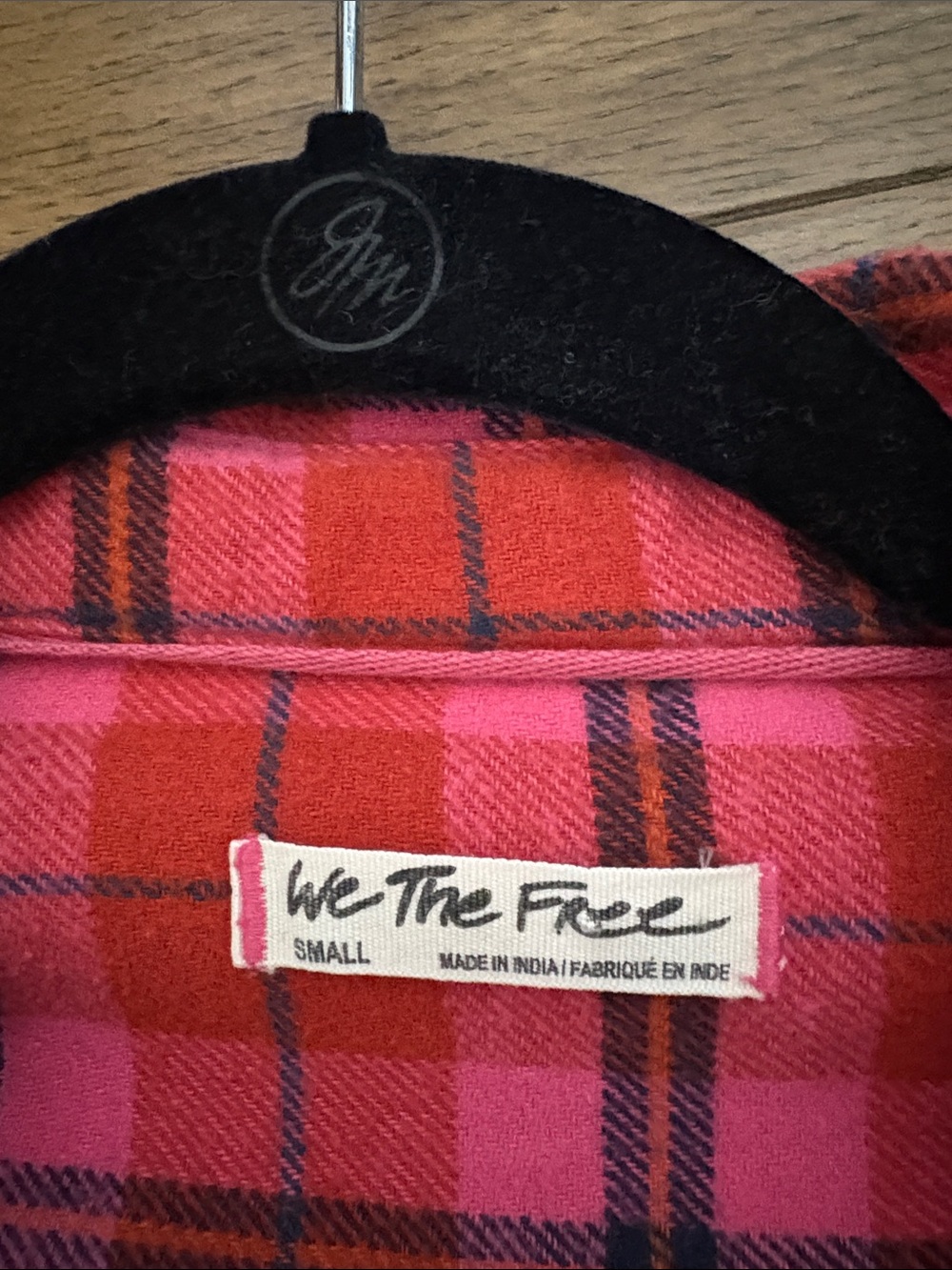 Free People Red & Pink Plaid Button-Down Shirt - Picture 7 of 7